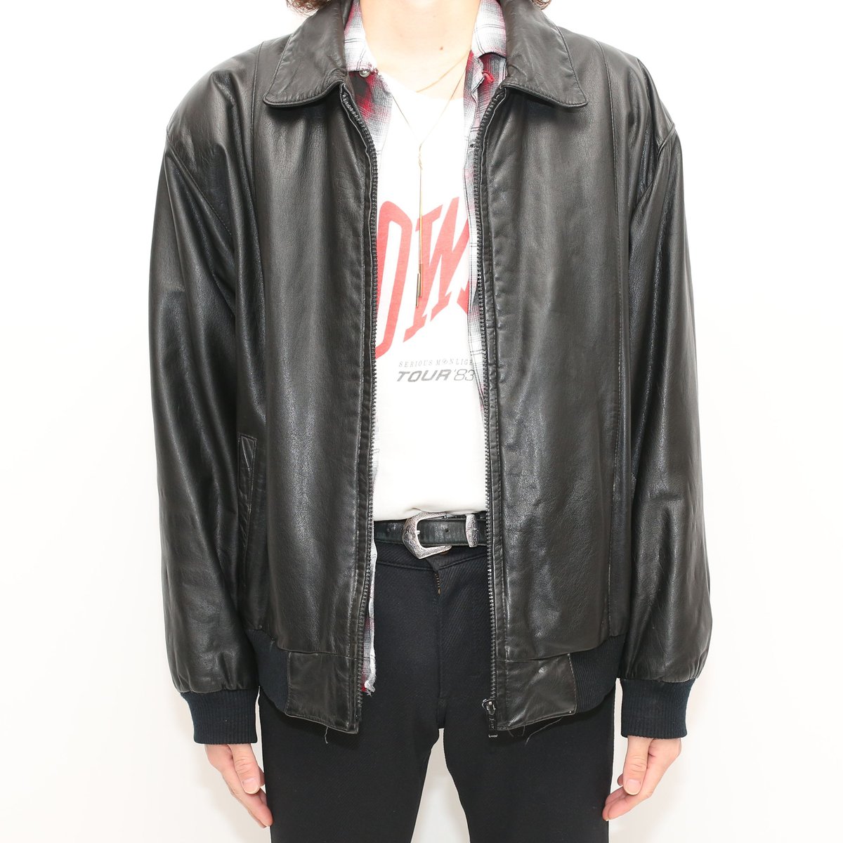Vintage Single Leather Jacket Black | Strato