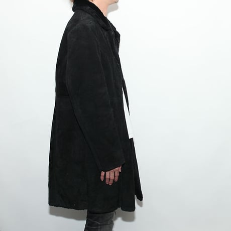 Black Suede Boa Coat