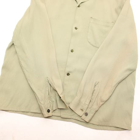 60s Campus Open Collar Rayon Shirt