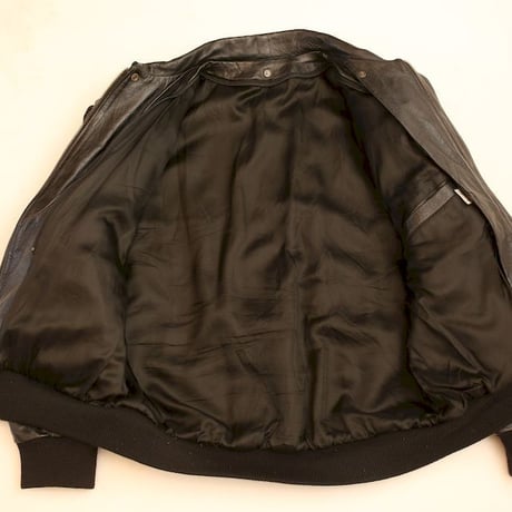 All Black A-2 Type Flight Leather Jacket