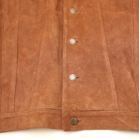 Vintage Suede Leather Trucker Jacket