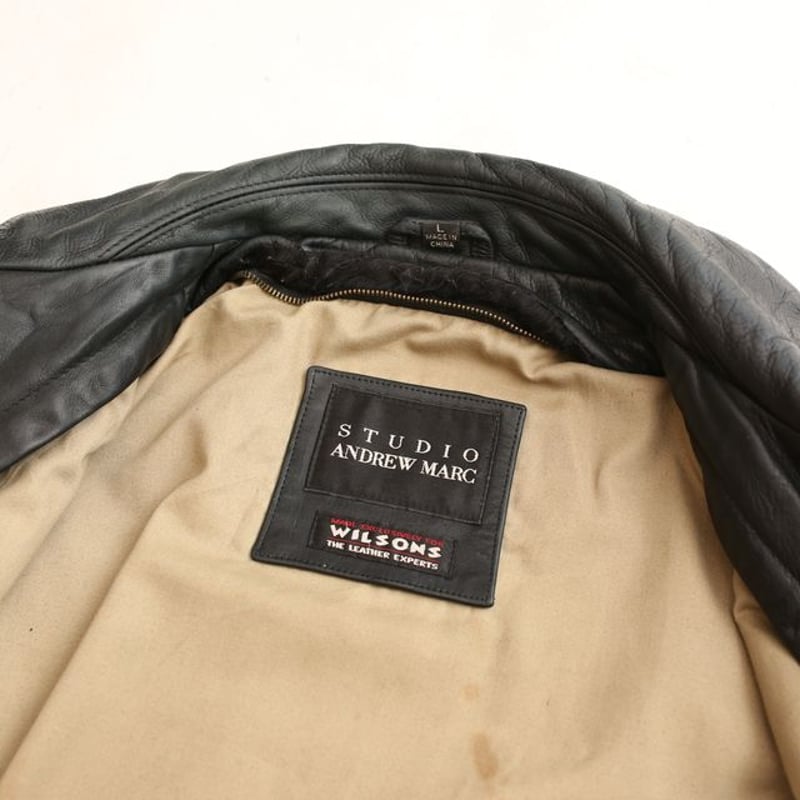 90s Andrew Marc × Wilsons Black Leather Sport J