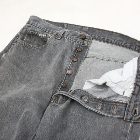 90s Levi's 501 "Yarn-dyed" Black Denim Pants