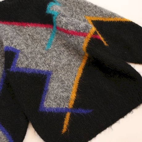 Patterned Mohair Wool Knit Sweater