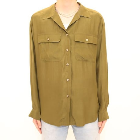 Open Collar Silk L/S Shirt