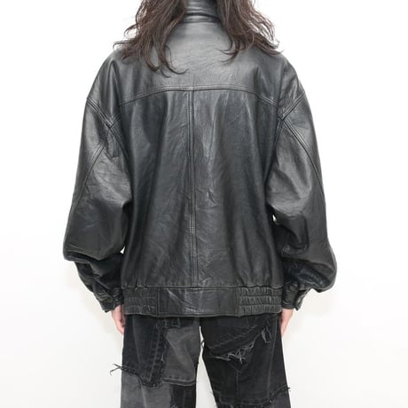 Black Leather Jacket Loose Silhouette