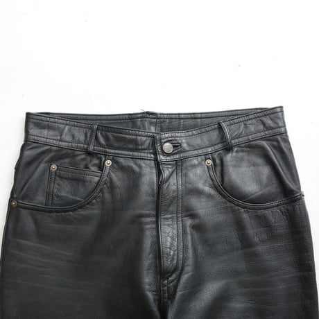 Euro Vintage Black Leather Pants