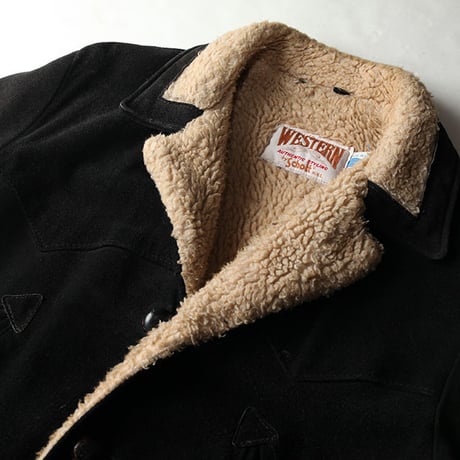 Schott Black Suede Boa Coat