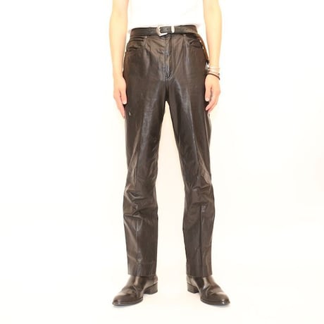 Wilsons Black Leather Pants Slim Fit