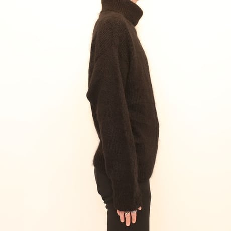 Black Mohair Blend Knit Sweater