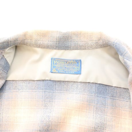 70's Pendleton Open Collar Wool Checked L/S Shirt