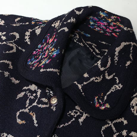 Flower Design Wool Coat