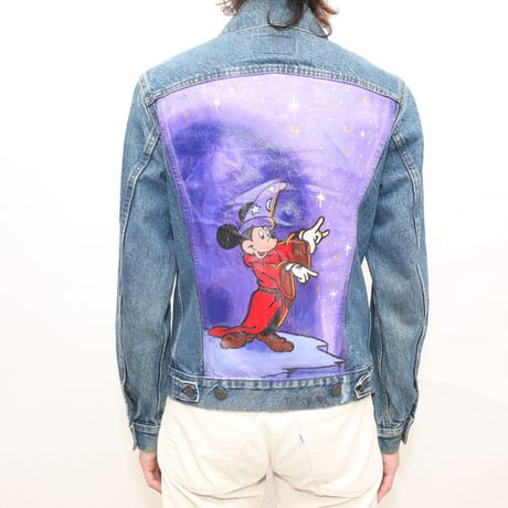 80s Levi's 70506 Denim Jacket "Mickey Mouse" Painted Custom