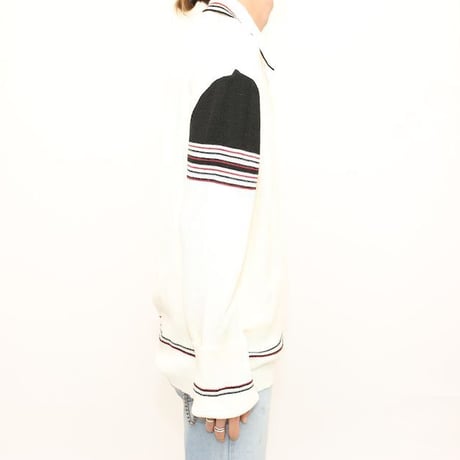 Vintage Acryl Knit Polo L/S Shirt "DEAD STOCK"