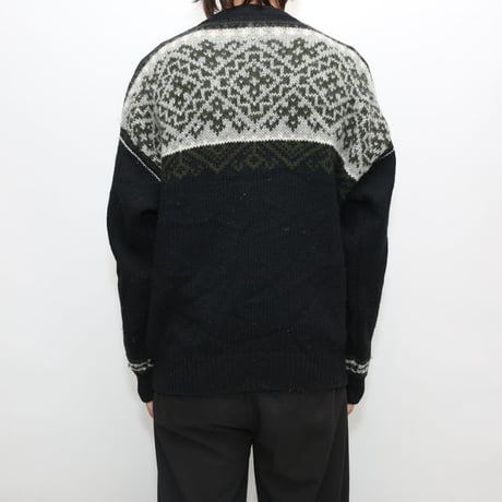 Nordic Pattern Wool Knit Sweater