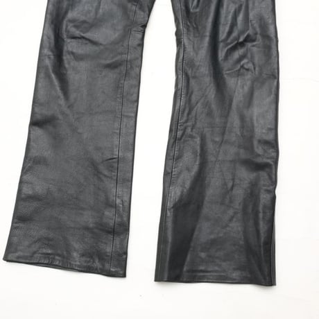 Black Leather Flared Pants