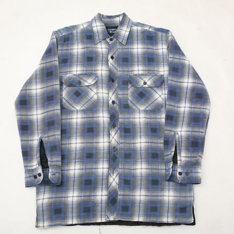 Ombre Plaid Quilting Lined Shirt