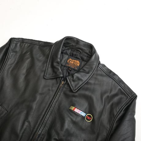 Black Leather Jacket NASCAR