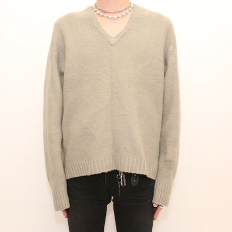 Vintage Mohair Wool V-Neck Knit Sweater