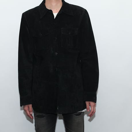 Black Suede Shirt Jacket