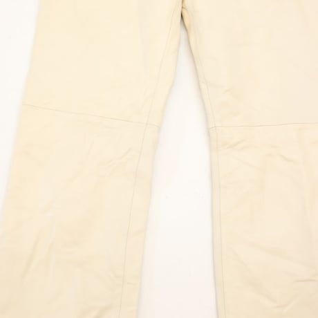 White Leather Slim Pants