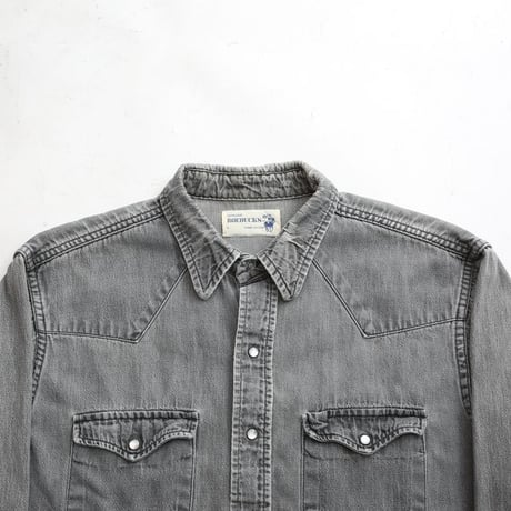 70's ROEBUCKS Black Denim Shirt