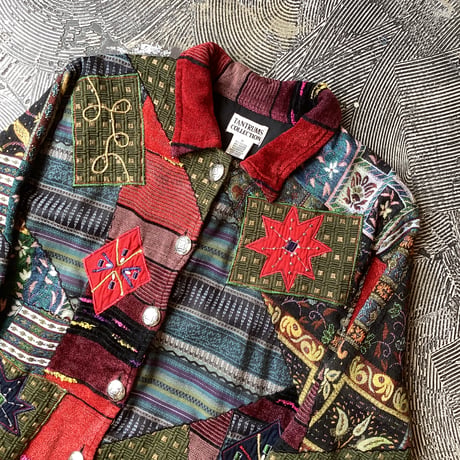 Multi Fabric Patchwork Design Jacket