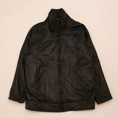 Andrew Marc Stand Collared Black Lamb Leather Jacket