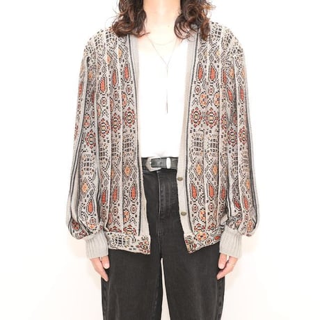 Pleats Design Lame Knit Cardigan