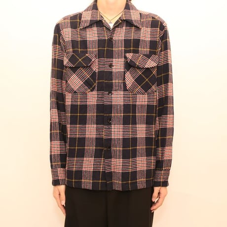 70's Pendleton Open Collar Wool Checked L/S Shirt
