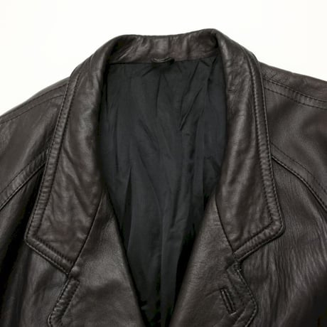 Black Lamb Leather Coat