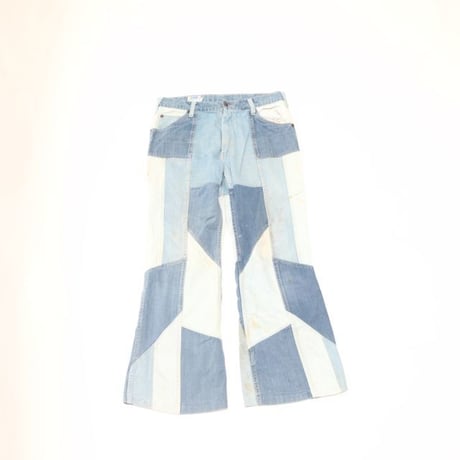 Patchwork Boots-Cut Denim Pants