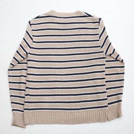 Brooks Brothers Border Pattern Cotton Knit Sweater