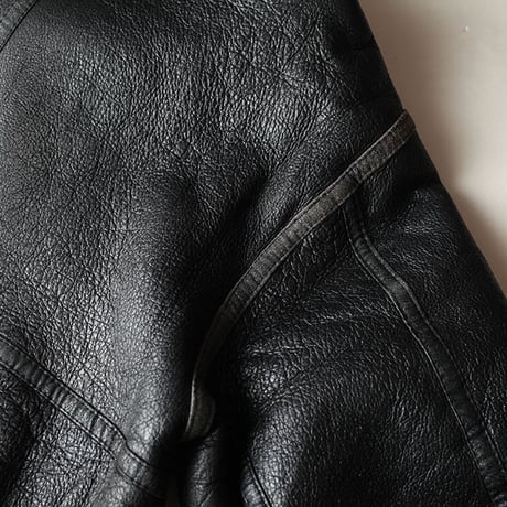 B-3 Mouton Leather Jacket Black