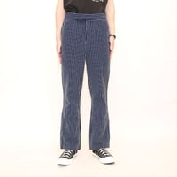 Vintage Striped Pattern Flared Polyester Slacks Pants