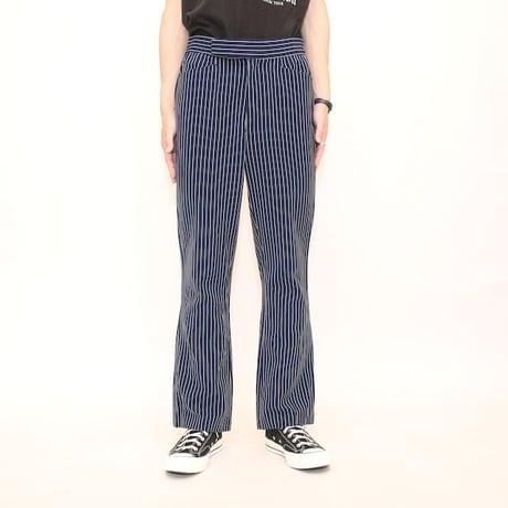Vintage Striped Pattern Flared Polyester Slacks Pants