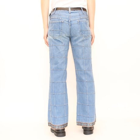 Patchwork Flared Denim Pants