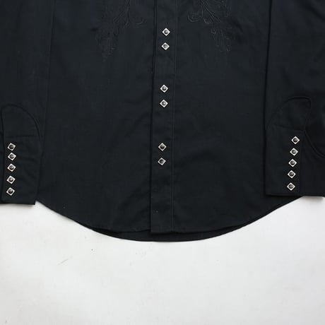 Black Embroidery Western Shirt