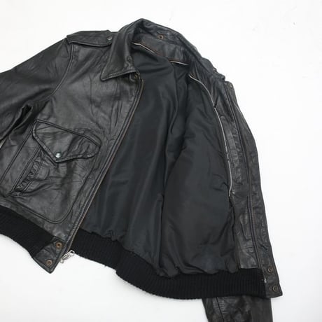 Ralph Lauren Flight Leather Jacket "All Black "