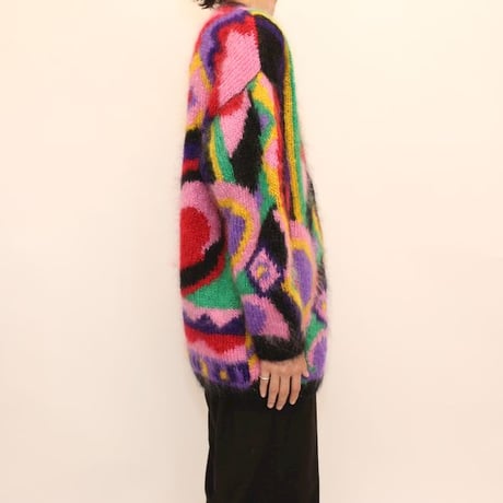 Mohair Brend Knit Cardigan Loose Silhouette