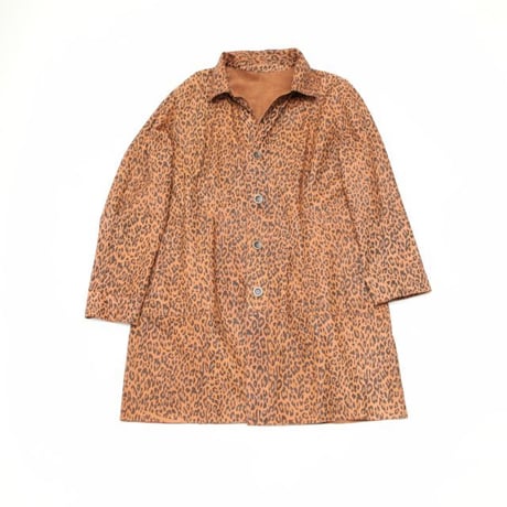 Reversible Leopard Suede Leather Coat