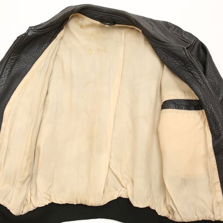 Euro Vintage Rib Leather Jacket Black