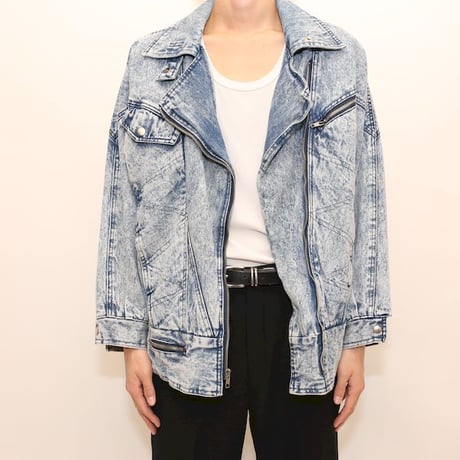 80's Stefano Sportswear Denim Riders Jacket