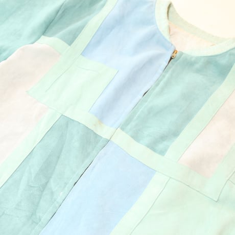 Pale Tone Patchwork Leather Jacket
