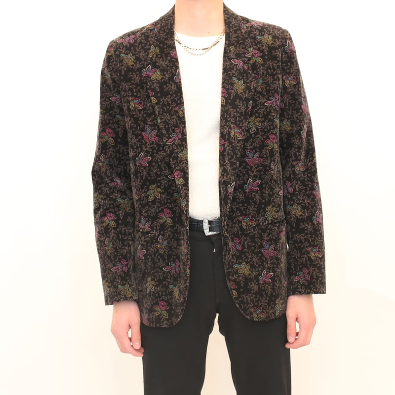 Flower Pattern Velvet Tailored Jacket | Strato