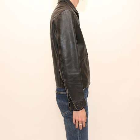 Black Leather Full Zip Jacket