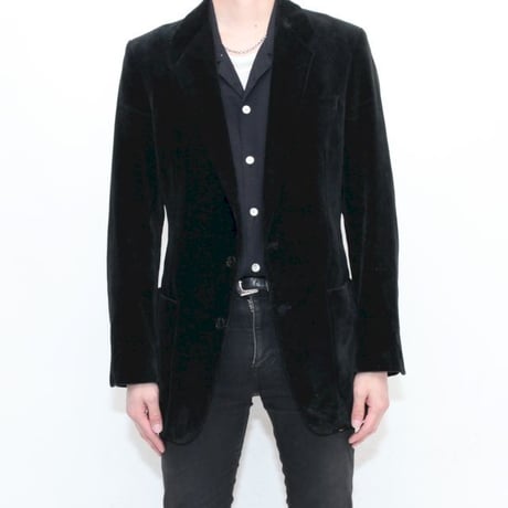 Euro Vintage Black Velour Jacket