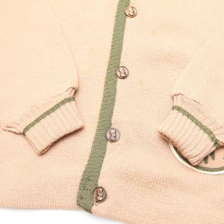 50's Allion Knit Lettered Cardigan
