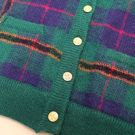 Mohair Check Knit Cardigan