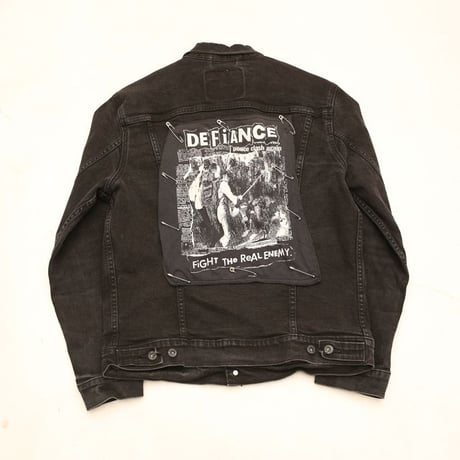 Levi's Black Denim Jacket Patch Remake